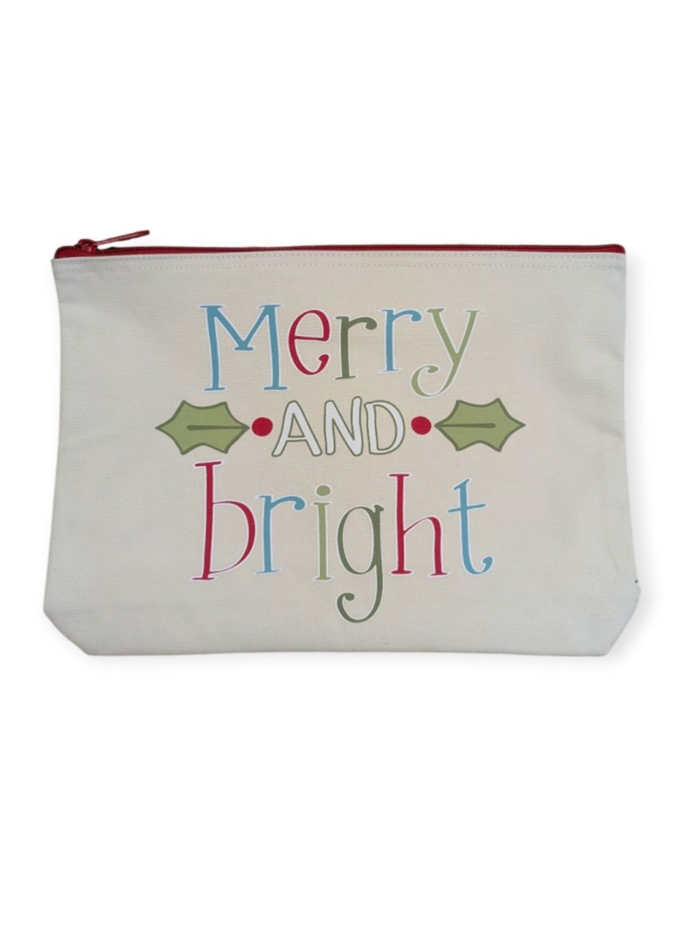 Thirty-One Merry Bright Zip Pouch Cosmetic Bag NWT